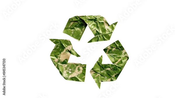 Fototapeta Recycling symbol on transparent background