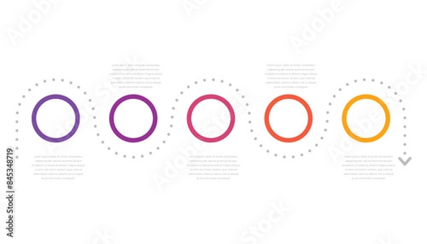 Fototapeta Timeline journey infographic with five steps