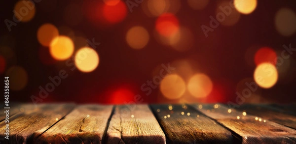 Obraz defocused lights & old table