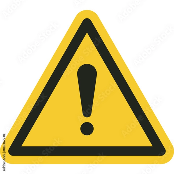 Fototapeta ISO warning safety signs master_warning ; custom your text symbol and pictogram only size 1 x 1 x 1 triangular shape