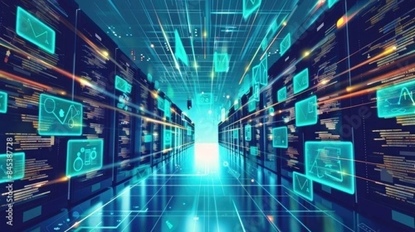 Fototapeta Compliance and Governance, Illustrate a scenario that highlights how advanced document management technologies ensure regulatory compliance and governance standards, Generative Ai