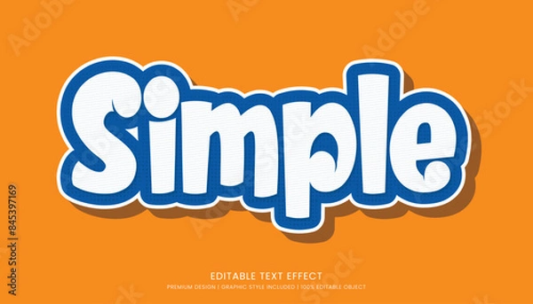 Fototapeta editable 3d text effect template bold typography and abstract style