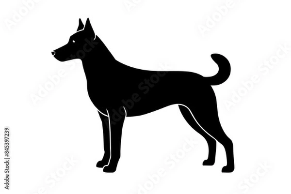 Obraz Dog silhouette vector illustration