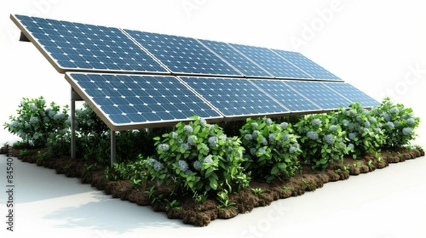 Obraz solar panels on grass