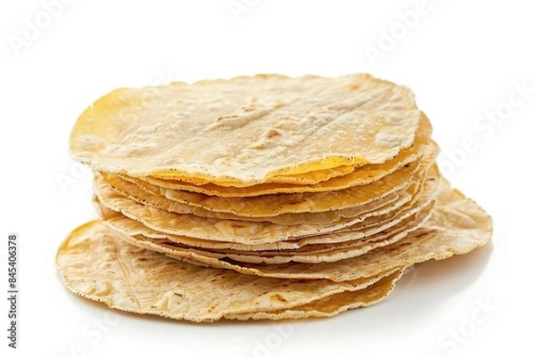 Obraz Stack of corn tortillas isolated on white background