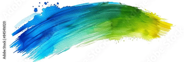 Obraz Colorful Abstract Brush Stroke in Blue, Green, and Yellow 