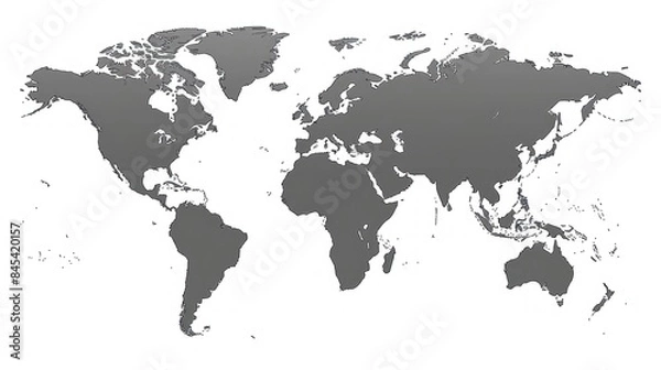 Fototapeta World Map Highlighting Continents and Countries on a White Background - Generative ai
