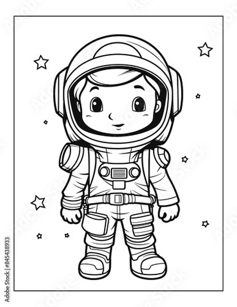Obraz Astronaut Coloring Pages for coloring book