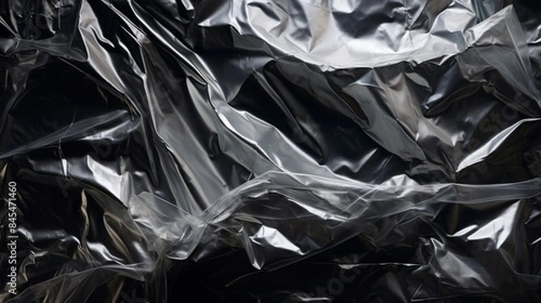 Obraz Abstract Wrinkled Shiny Metallic Silver Surface Background Texture