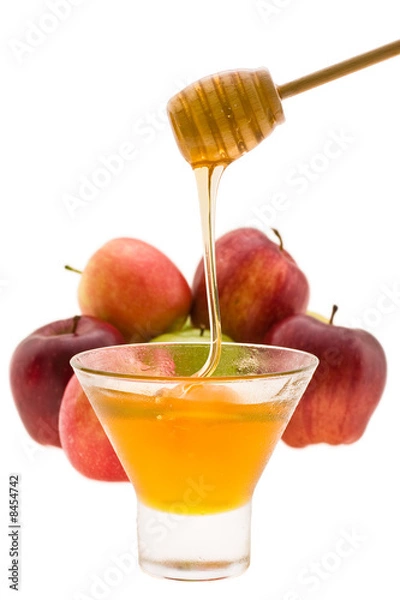 Obraz miód i jabłko