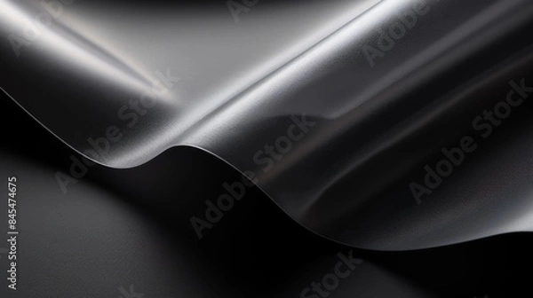 Fototapeta Abstract Close-Up of Metallic Shiny Fabric with Smooth Curves and Textures