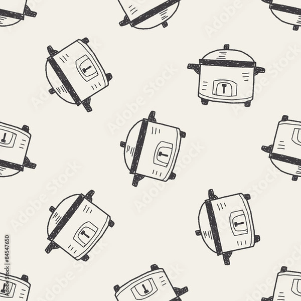 Fototapeta cooker doodle seamless pattern background