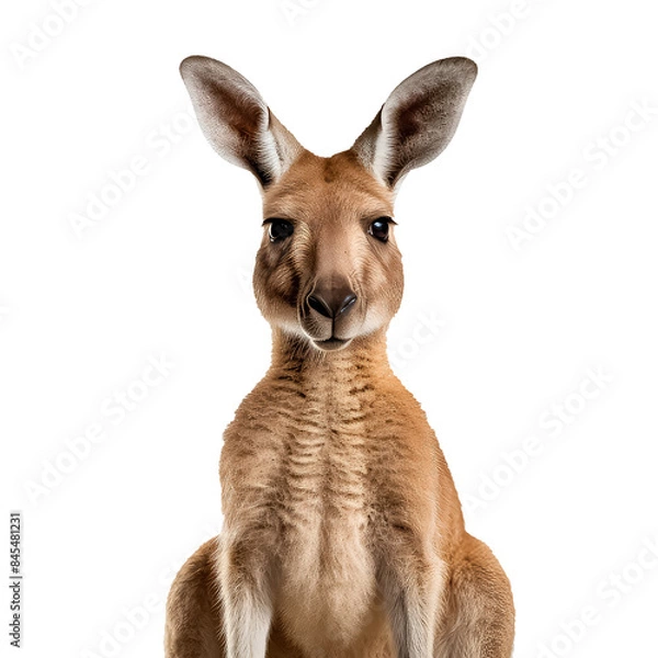 Fototapeta A close up of a kangaroo's face with its ears up