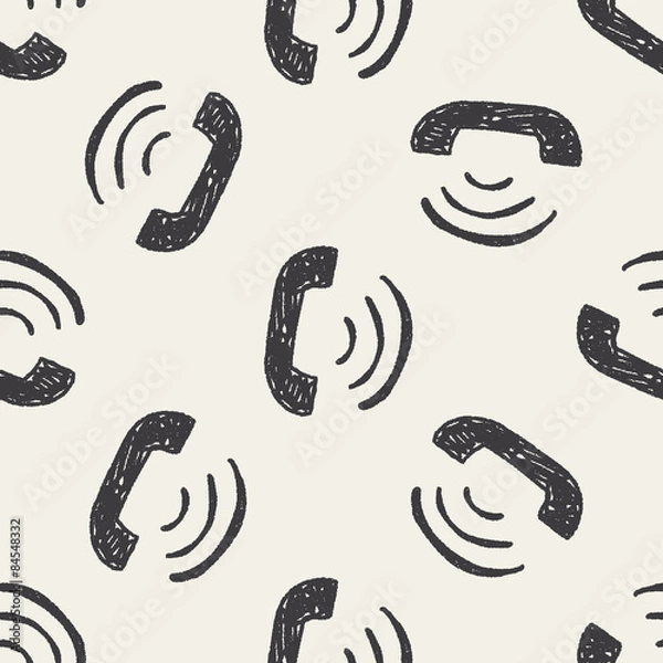 Fototapeta phone call doodle seamless pattern background