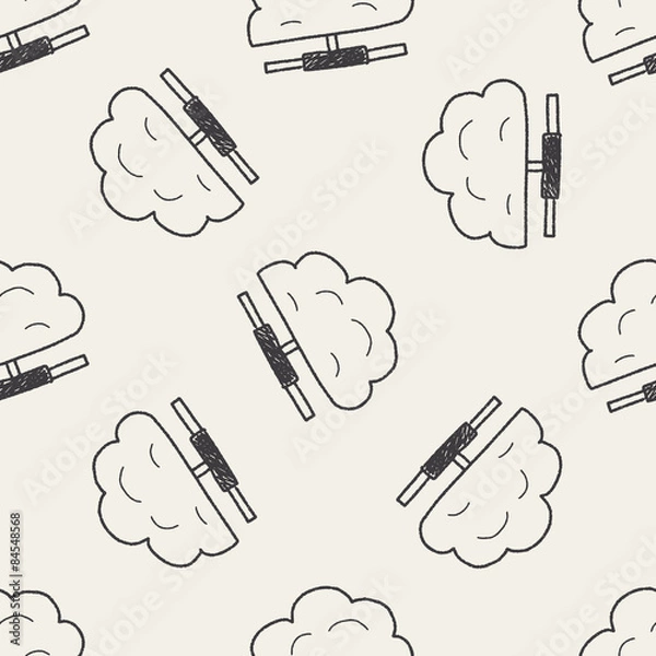 Fototapeta cloud doodle seamless pattern background