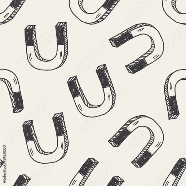 Obraz Magnet doodle drawing seamless pattern background