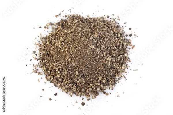 Obraz Black pepper powder on white background