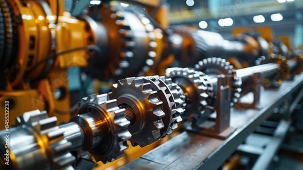 Fototapeta Industrial Engineering: Modernization and Optimization on Metal Gears