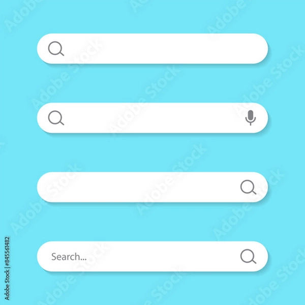 Obraz Search bar icon set with shadow. Browsing concept