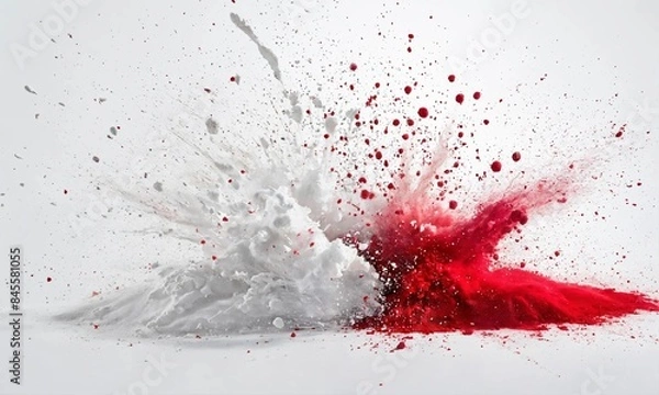 Obraz white and red powder splash design