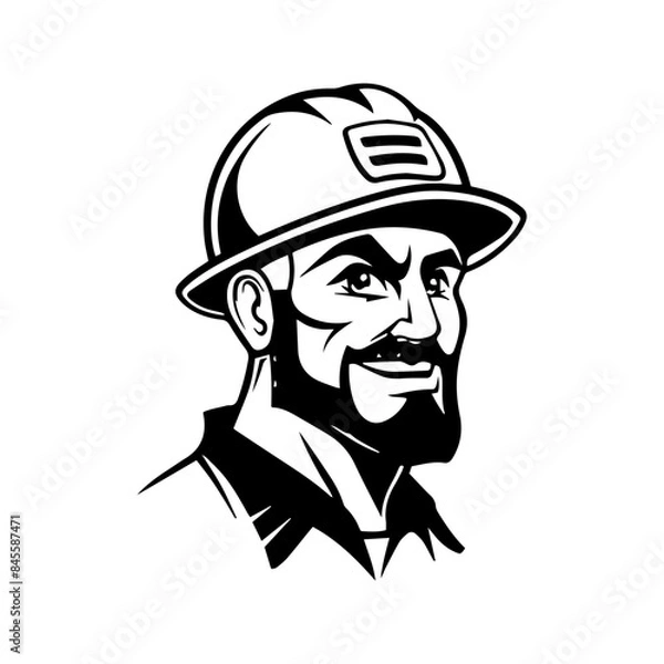 Fototapeta worker engineer with helmet