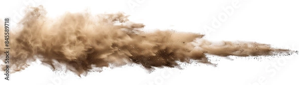 Fototapeta sandstorm sand dust cloud flying small particles isolated on a transparent background