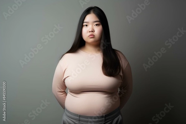 Fototapeta 痩せたいのにダイエットに失敗してまた太ったことに悩む肥満女性
