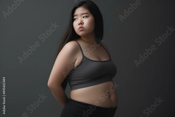 Obraz 痩せたいのにダイエットに失敗してまた太ったことに悩む肥満女性
