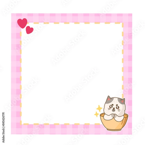 Fototapeta Note paper cute with cat for planner