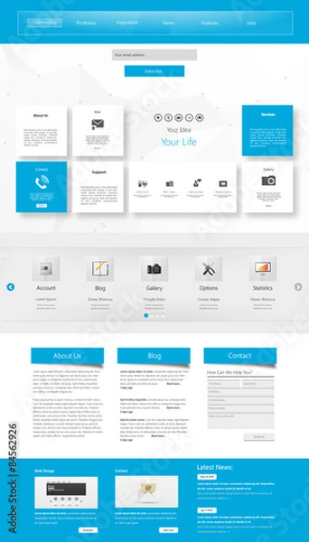 Fototapeta One page website design template. 