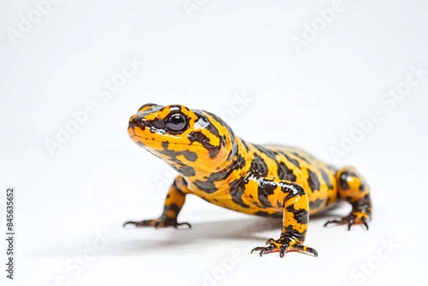 Obraz Fire Salamander on White Background
