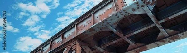 Fototapeta Closeup noblur Model Abstract Art of model of an iron bridge with intricate details on a green background