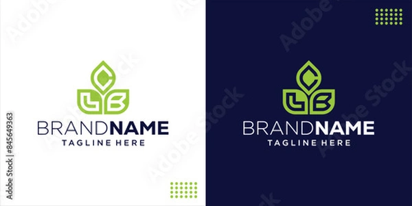 Obraz Creative Logo Monogram Initial Letter CLB Lotus Flower, Design Inspiration, Illustration, Vector