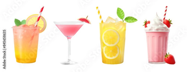 Fototapeta 3D summer drink set