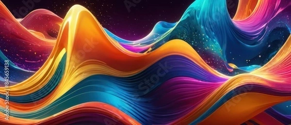 Obraz abstract colrful wavy background illustration