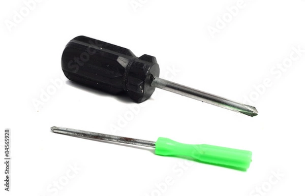 Obraz Two cross screwdrivers isolated on a white background