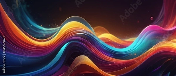 Obraz abstract colrful wavy background illustration