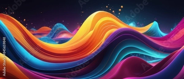 Obraz abstract colrful wavy background illustration