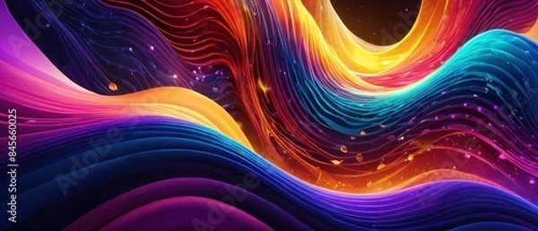 Obraz abstract colrful wavy background illustration