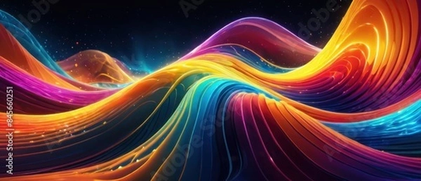 Obraz abstract colrful wavy background illustration
