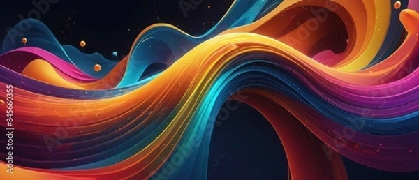 Obraz abstract colrful wavy background illustration