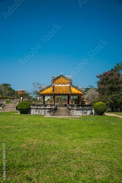 Fototapeta pavilion in parks of citadel in Hue