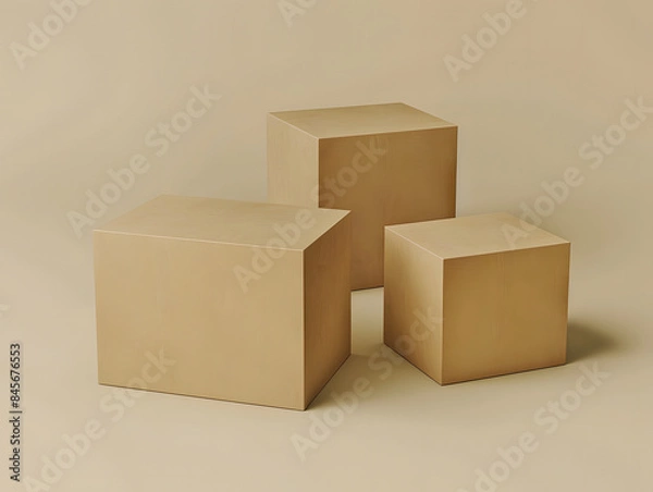 Fototapeta Blank carton boxes mockup