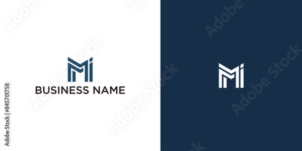 Fototapeta Initial Letter MI Logo Symbol Vector Design Template