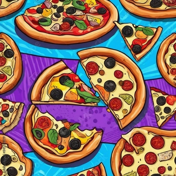 Obraz scattered pizza background image