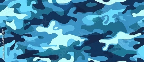 Fototapeta Light blue camouflage seamlessly disguises, adding an elegant touch to any setting
