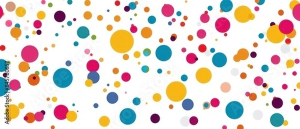 Fototapeta dots in lively randomly scattered, bright colors come together to form a playful and cheerful background