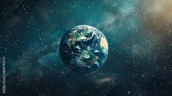 Fototapeta A globe surrounded by a constellation of stars representing interconnectedness and global unity
