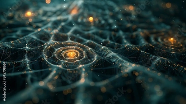 Fototapeta A labyrinth of thoughts depicted through a maze of interconnected neurons
