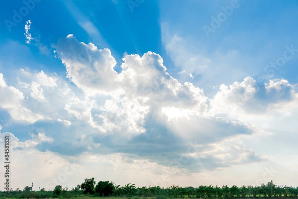 Fototapeta Ray of lights through the clouds.